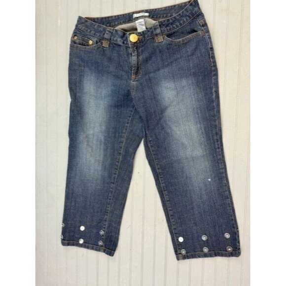 Metro 7 Womens Size 8 Jeans Crop Capri Low Rise Stretch Med Wash - Picture 1 of 5